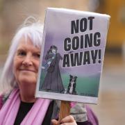 A Women Against State Pension Inequality protest was staged outside the Scottish Parliament in Edinburgh (Andrew Milligan/PA)