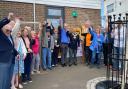 Donation - The Carli Lansley Foundation with Leigh and Thorpe Bay Rotary Clubs unveiling the defibrillator
