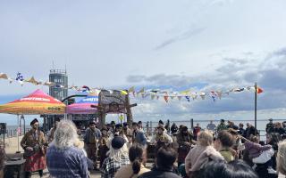 Packed - hundreds of visitors descended on the pier