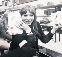 Postgirl Pat - Pat Hamblion prepares to deliver some letters in 1970