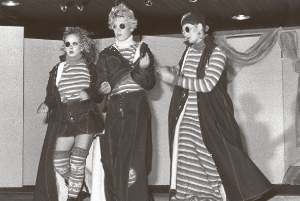 Shades - models from Southend College’s 1985 fashion show don unique eyewear