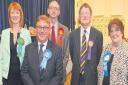 The candidates – Sarah Yapp, from the Green Party, Tory Mark Francois, Labour’s David Hough, Ukip’s John Hayter and Linda Kendall, an independent