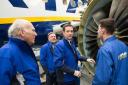 George Osborne, Ed Balls and Vince Cable at the launch of Ryanair's training centre