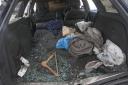 Damage - the inside of Vilson Meshi's burnt out Audi A4