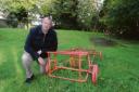 Set to be cleared – councillor Kevin Blake at a play area, off Ashlyns, Pitsea