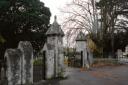 Imposing – tall gates at entrance to Grays New Cemetery