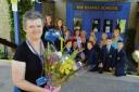 Popular teacher – Margaret March, retiring from the Deanes School, with staff and pupils