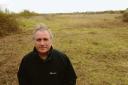 Angry – Canvey Independent Party leader Dave Blackwell at the site