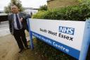 Keen to talk – Basildon councillor Malcolm Buckley outside Wickford Health Centre