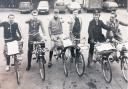 Thumbs up - Basildon postmen start a sponsored bike ride in 1981