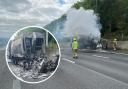 M25 lanes CLOSED in south Essex as fire crews tackle bin lorry blaze