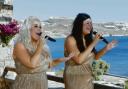 Lucy, right, sings with 2 Shoes at Tulisa's house in X Factor