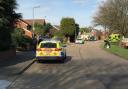Police and ambulance crews at the scene in Willingale Way