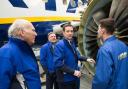 George Osborne, Ed Balls and Vince Cable at the launch of Ryanair's training centre