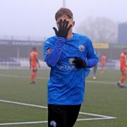 Goalscorer - Jake Robinson bagged a brace for Billericay Town Picture: NICKY HAYES