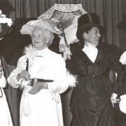 Elegance - Vera Smith, May Norton, Nora O’Halloran and Mary Pitts dress as Edwardian ladies for a fashion show in aid of a church fund back in 1987