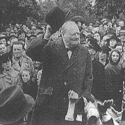 Warm reception - crowds surround Winston Churchill during the 1945 election campaign