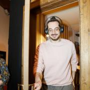 Vittorio Ricchetti from the Beecroft Gallery - Enjoying the immersive audio experience - photo by filmfreephotography.co.uk