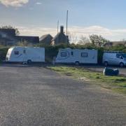 Unannounced - Travellers who showed up without permission at Whitmore Drive this morning were relocated to Turner Road car park at High Woods Country Park