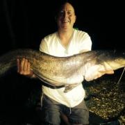 Heavyweight catch - Paul Westbrook with his 40lb Wells catfish