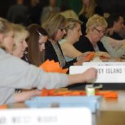 Eyes down – scenes from the last Castle Point Council election count, at Waterside Farm