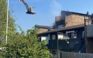 Essex fire crews fight the Langdon Hills fire from above with an aerial ladder platform