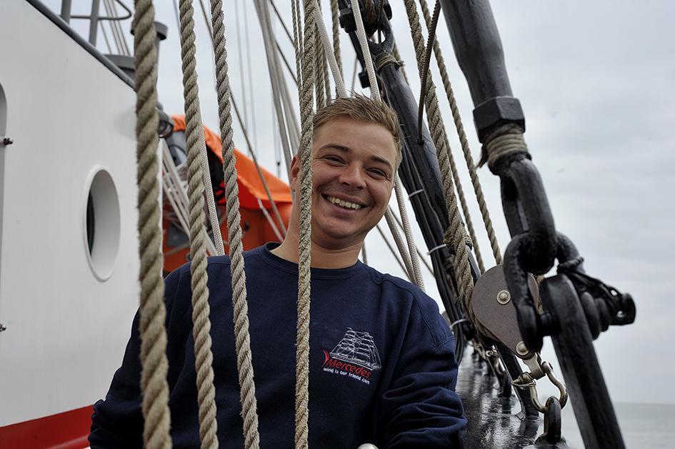 The tall ship Mercedes docks at Southend Pier.
PIC: Crew member Michael  Grosse.