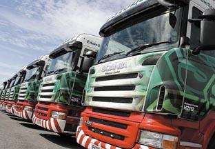 Familiar sight – part of the Eddie Stobart fleet of 1,850 lorries 