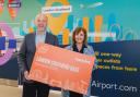Celebration - John Upton, chief executive of Southend Airport, and easyJet's Ali Gayward