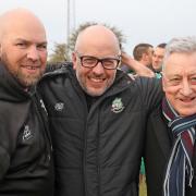 Proud - Wakering chairman Dave Patient (right) with son Steve (left) and club secretary Dan Ellis