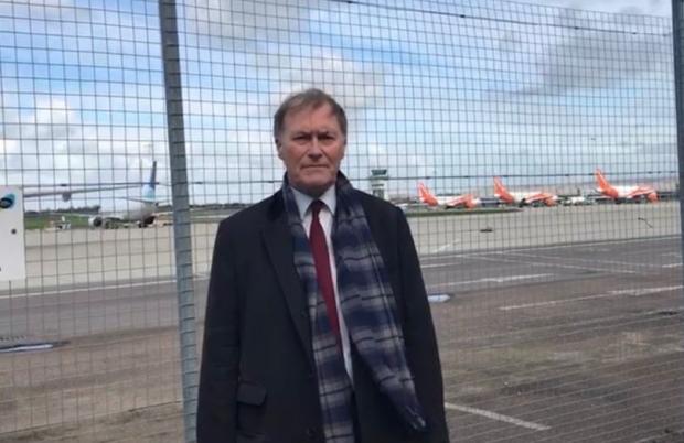 Echo: Sir David Amess MP at Southend Airport