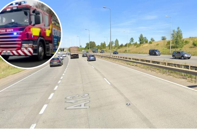 Drivers face seven miles of delays after lorry fire on A13