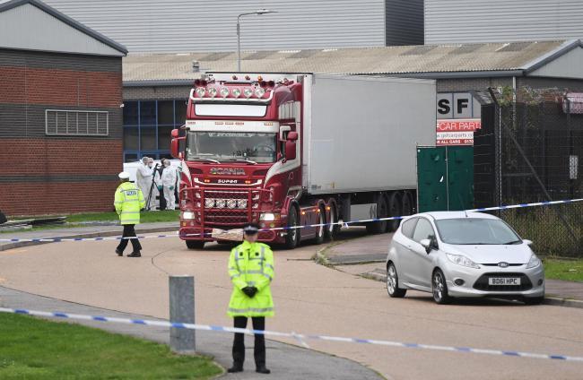 The lorry in Grays where 39 people died