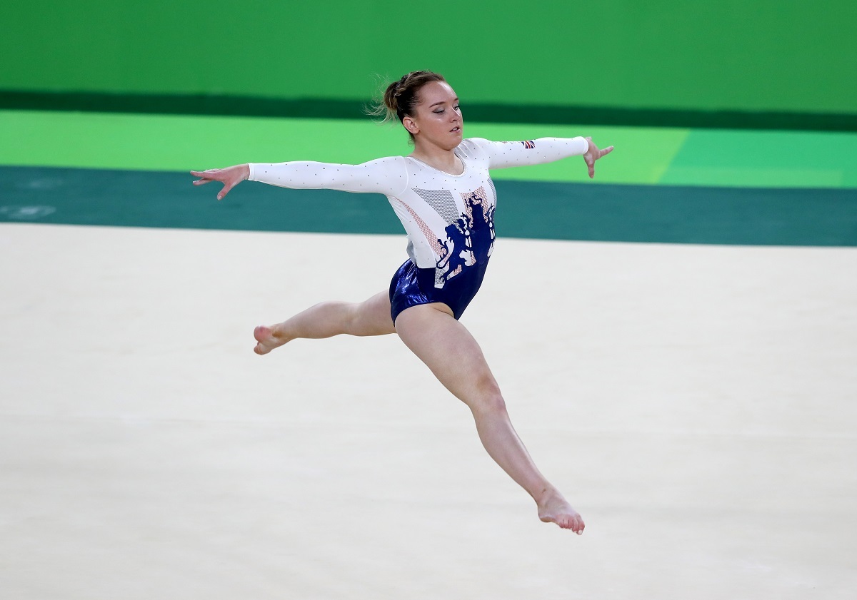 On the mat - Amy Tinkler performing in the womens team gymnastics final at the 2016 Olympics