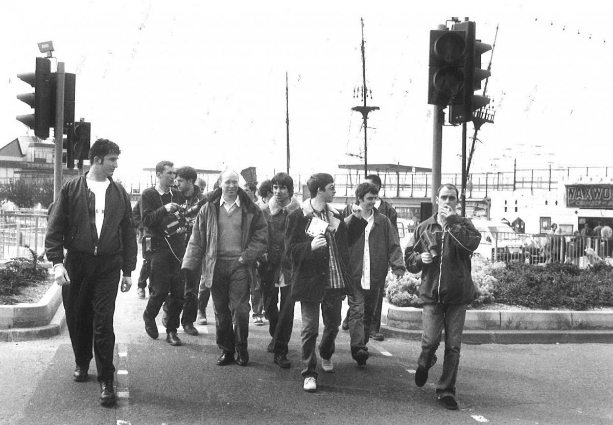 At the seaside - Oasis visited Southend in April 1995 as they played a gig in front of adoring fans at the Cliffs Pavilion