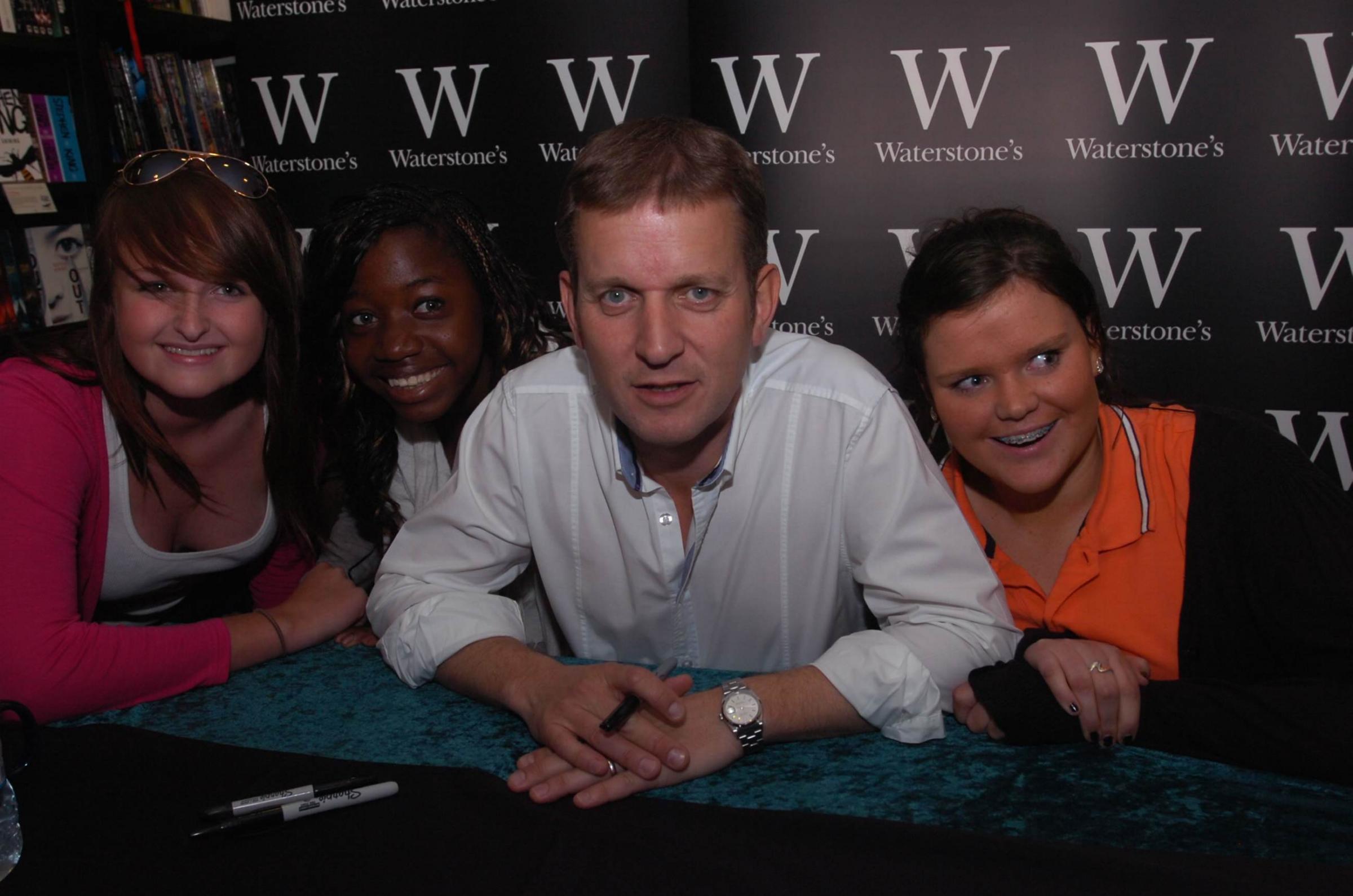 Photograph with a celebrity - Ellie Kent (far left), Hilary Robbin-Carter (second from left) and Lou Ray (far right) meet television presenter Jeremy Kyle in 2009