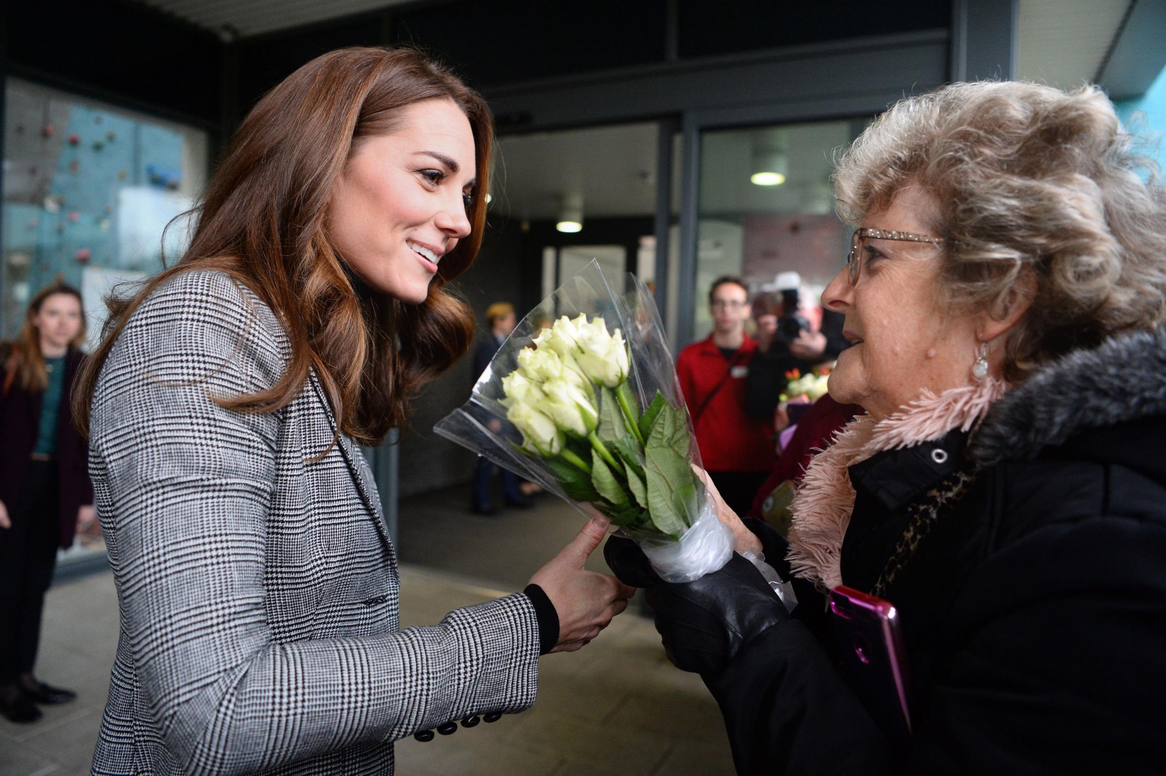 In conversation - Princess Kate, the Duchess of Cambridge, speaks to a Basildon resident when she visited the town close to two-and-a-half years ago 