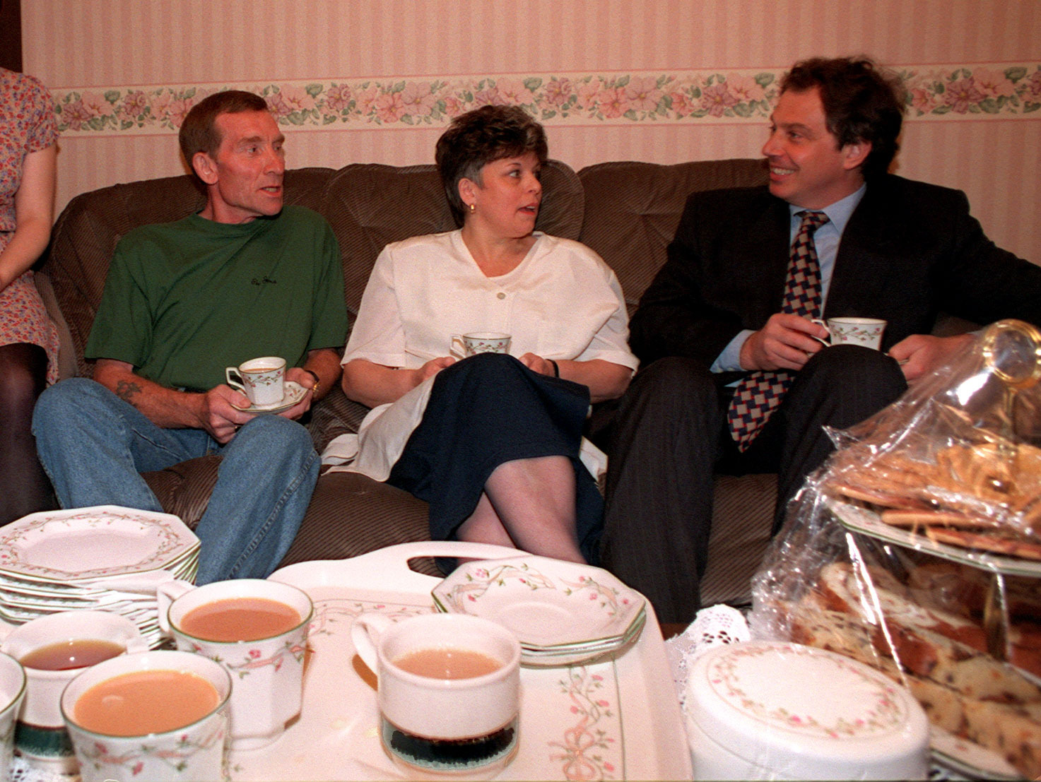 Welcoming - Tony Blair enjoyed tea with Mick Ryan and his wife Pat as he campaigned in Basildon in 1996