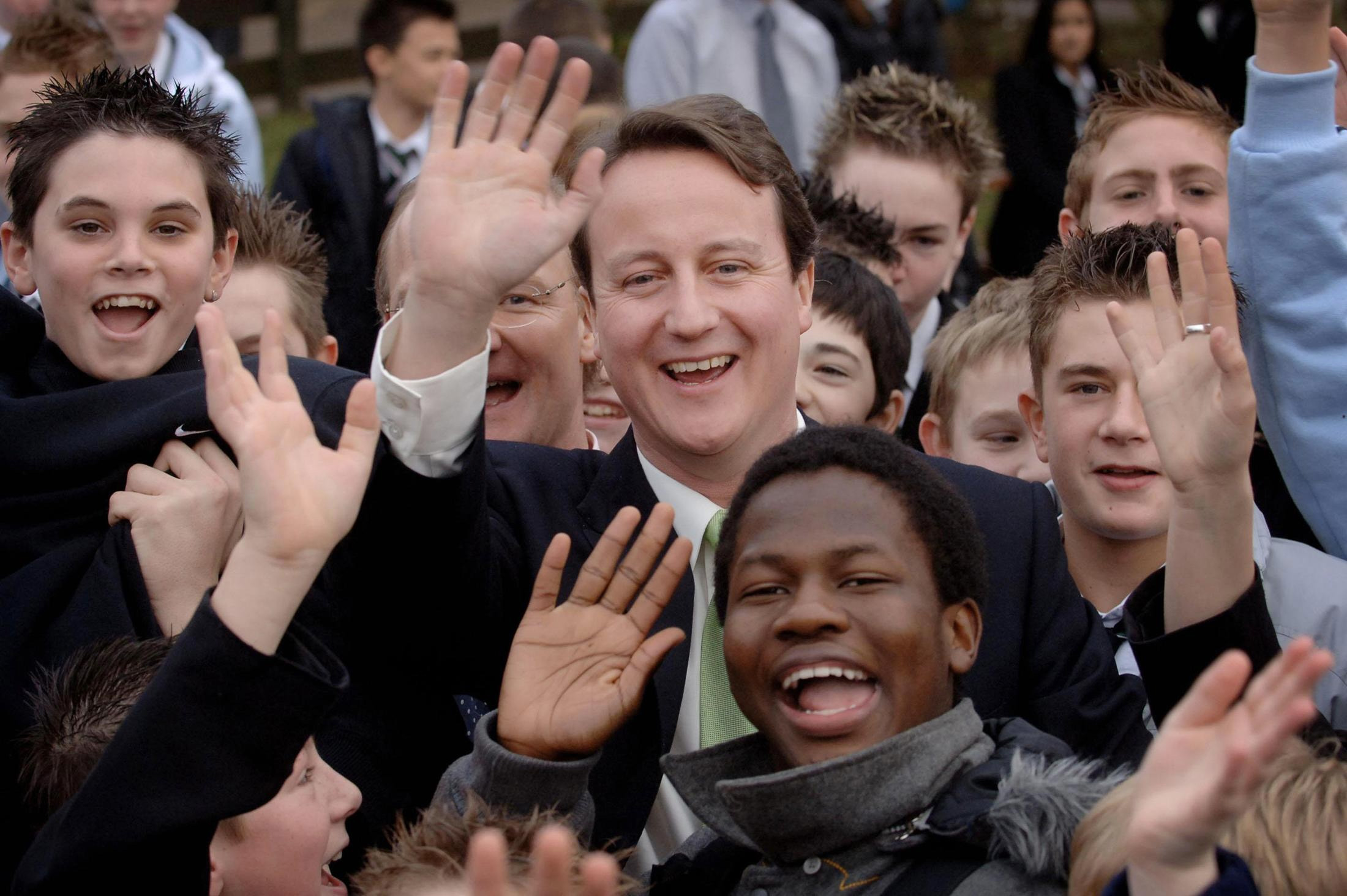 Smile and wave - David Cameron, who went on to become Prime Minister, met pupils at Barstable School in 2006