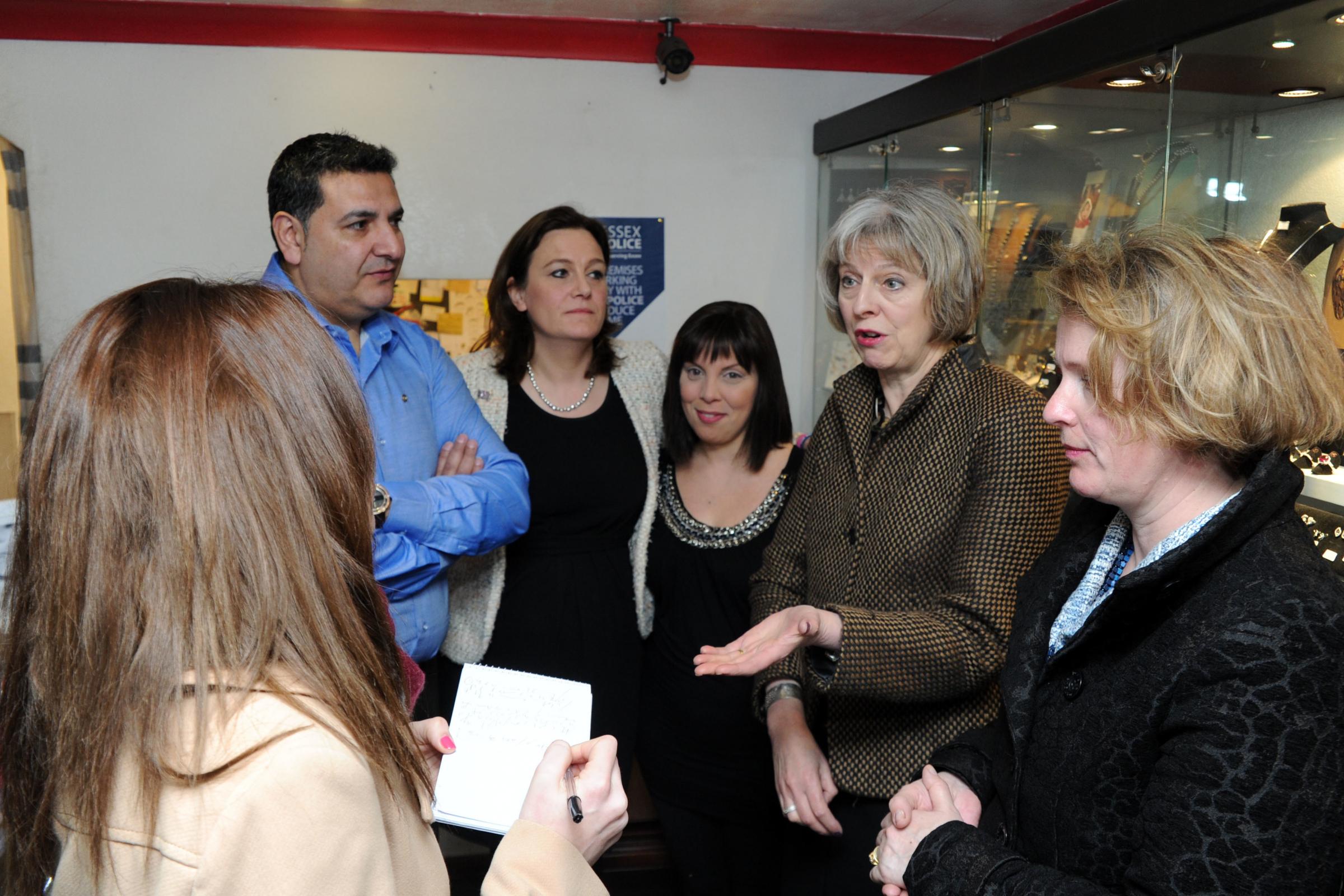 Having her say - Theresa May, who went on to become Prime Minister, visited Canveys Gold and Diamonds shortly after it was raided in 2015