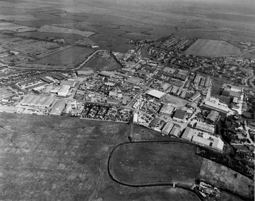 Birds eye view - what Charfleets Industrial and Housing Estate looked like from above in 1992