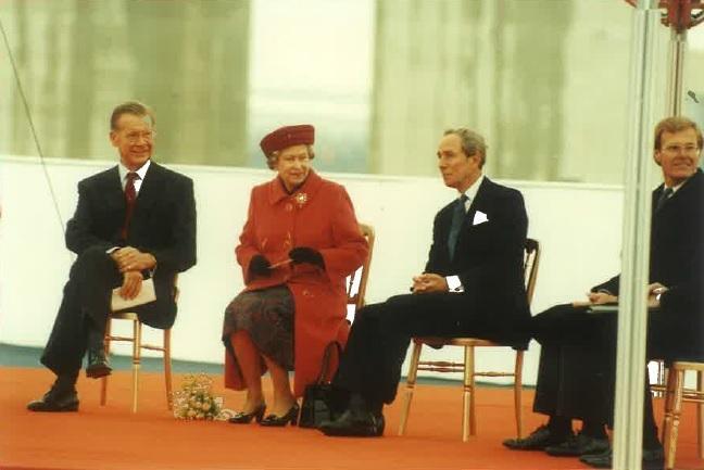 Crossing - the Queen officially opening the QE2 bridge at the Dartford Crossing in 1991