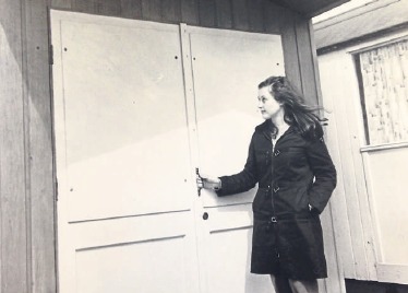 Seeking shelter at the seaside - Georgina Bernini in 1970