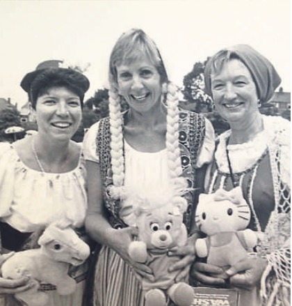 Getting into the spirit of things - Rosemary Turbville, Marilyn Degutis and Pat Goodman got dressed up as the Love Lane School in Rayleigh held a European themed fete in July 1992