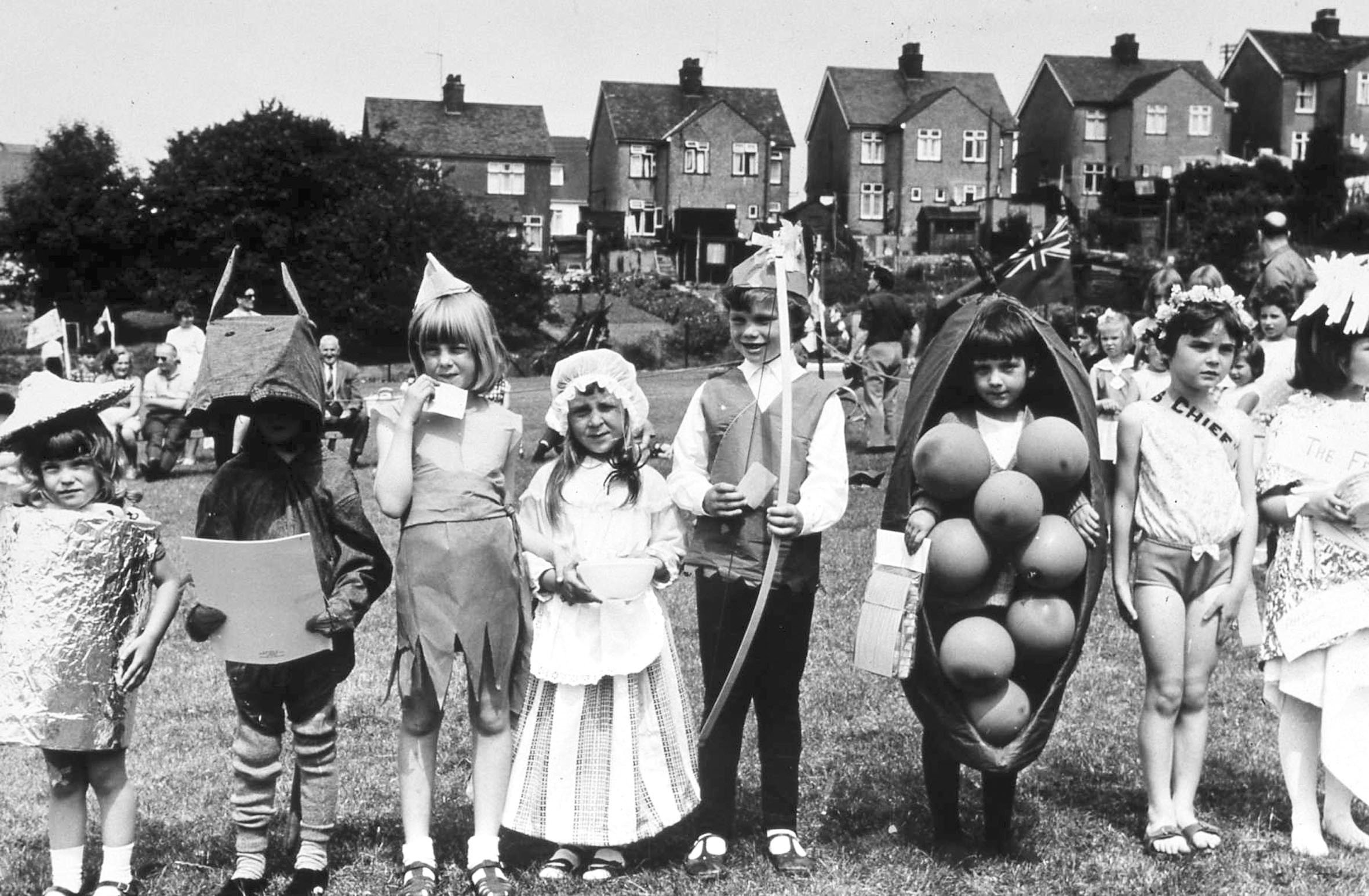 In costumes - Love Lane School pupils at an annual school fete in 1963