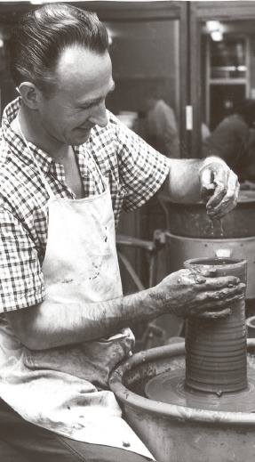 Artistic - Grant Johns at a pottery class