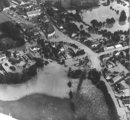 Looking at the aftermath - what Wickford looked like from the skies after being overcome with heavy rain