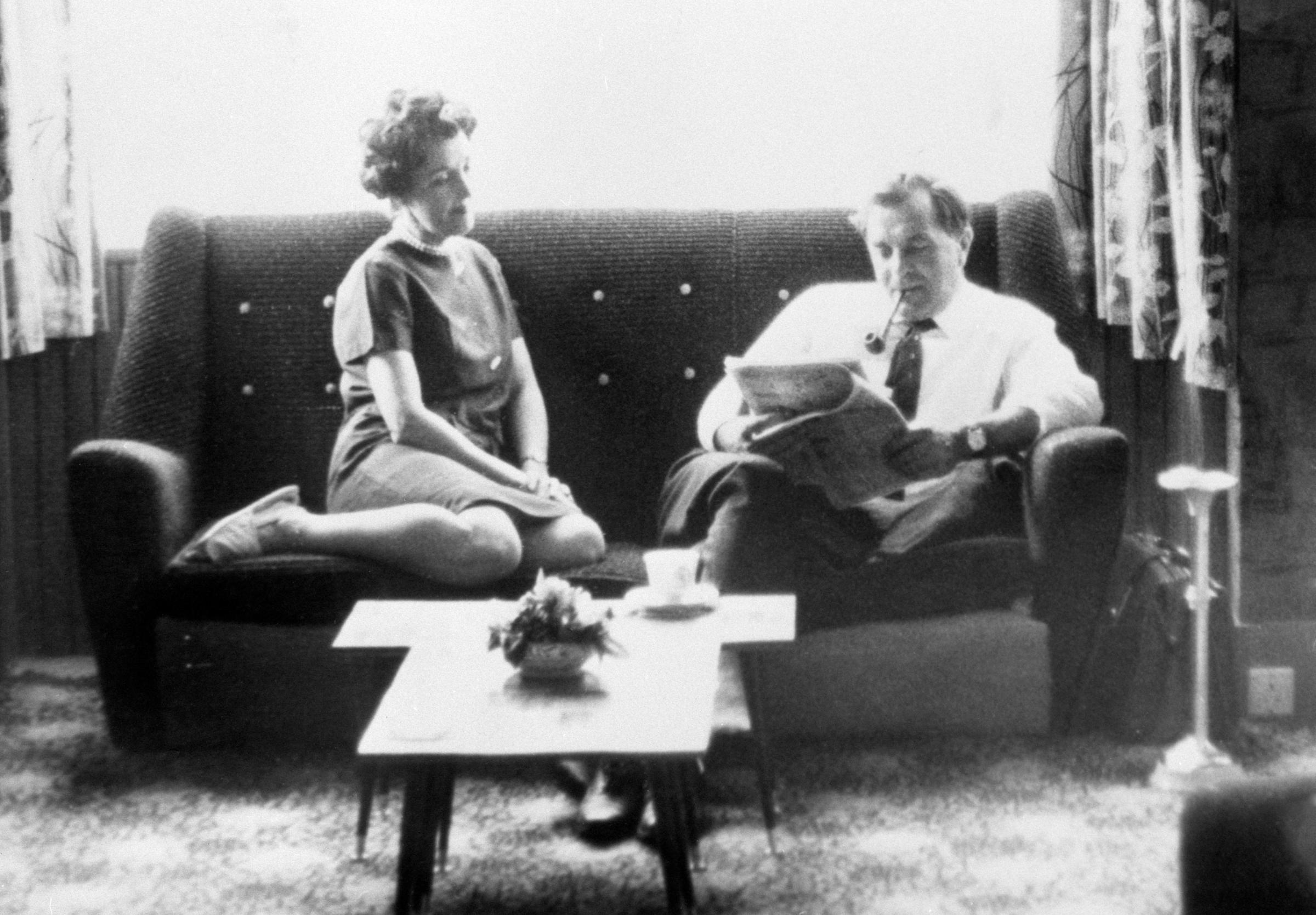 More relaxing times - Frederick West and his wife Josephine in their Leigh bungalow before he headed into hospital
