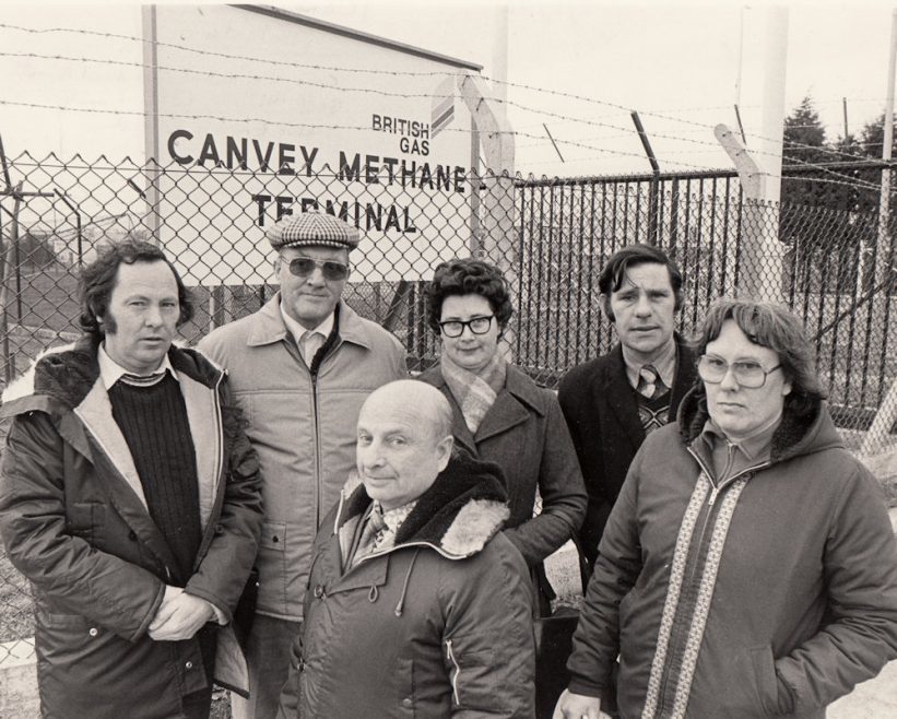 Not impressed - Councillor Ray Howard, Councillor Albert Bennett, Geoff Alterman, Winifred Spink, Peter Grigson and June Graham during the 1982 methane gas protests