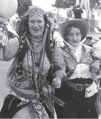 Costume capers - two carnival visitors got into character as they smiled for our photographer